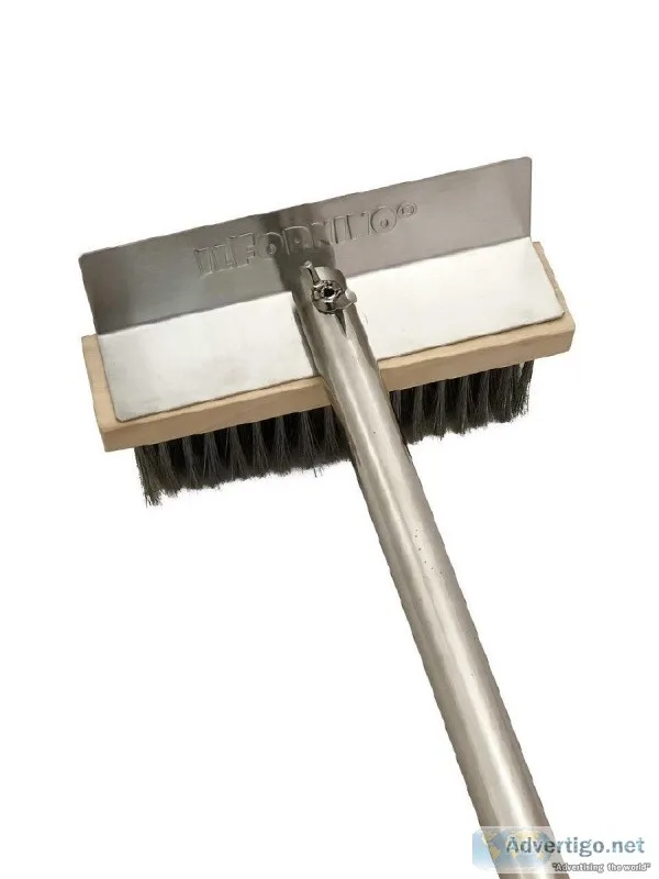 Pizza oven brush  ilFornino&reg Stainless Steel Brush with Scrap