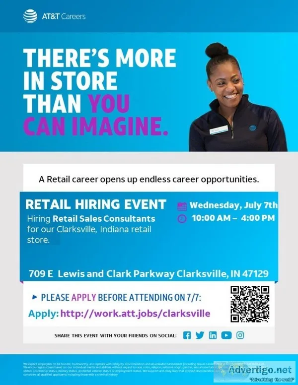ATandT RETAIL HIRING EVENT - Clarksville IN