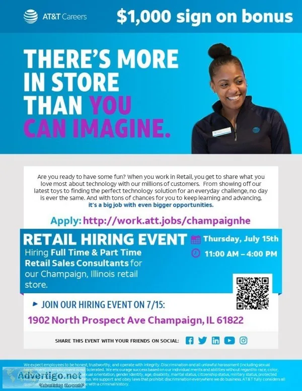 ATandT RETAIL HIRING EVENT - Champaign IL