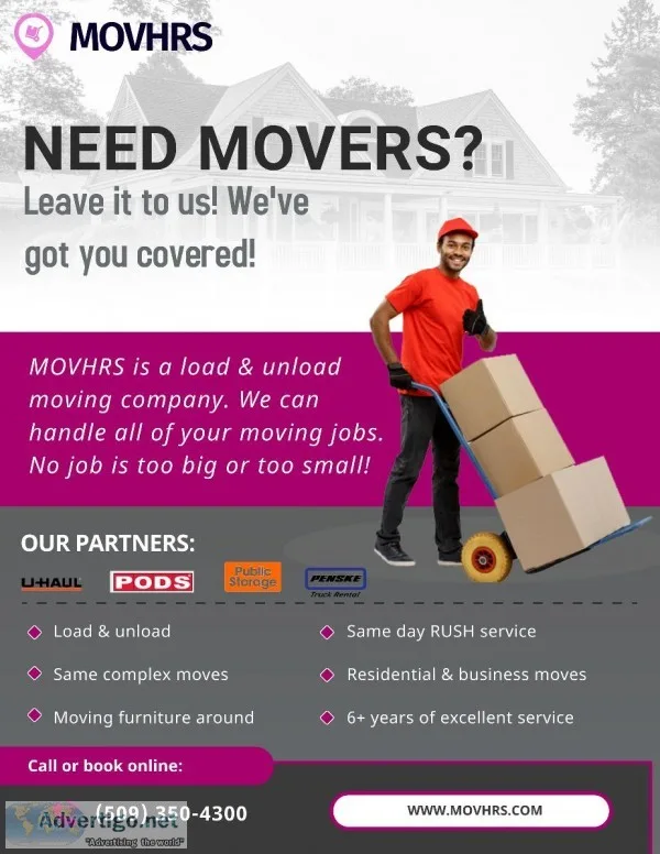 Professional moving helpers Call MOVHRS