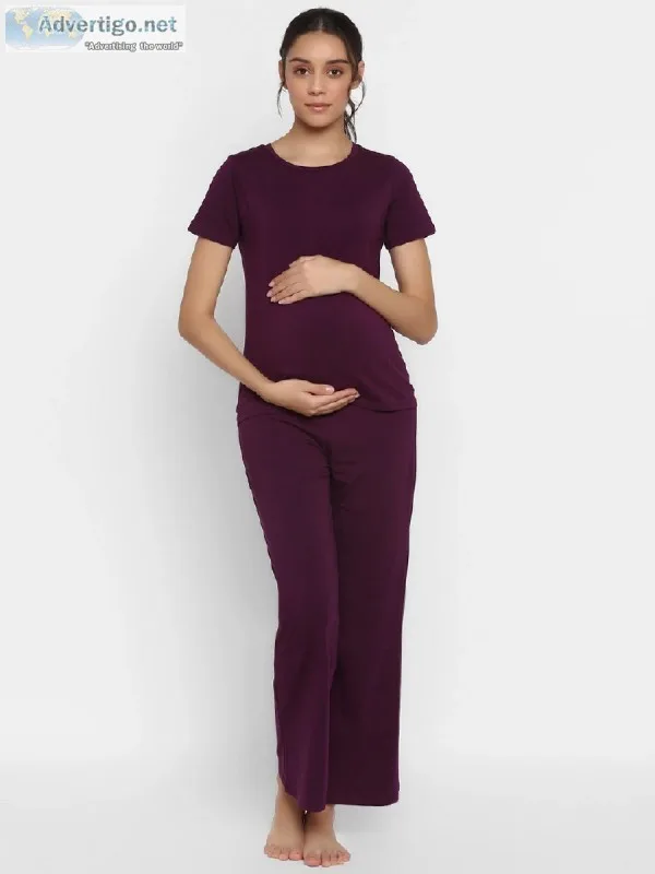 Maternity Pajama Set - T-shirt with Night Pants