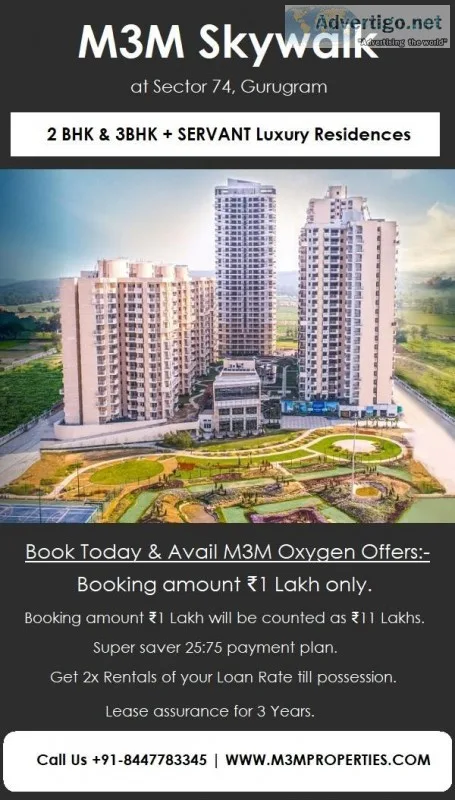M3M Skywalk Sector 74 Gurugram  It Takes The Luxury  Of Six Sens