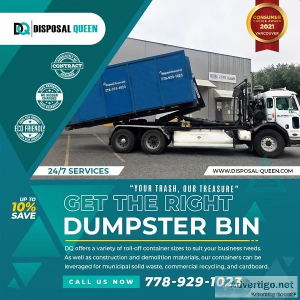 Eco Friendly Dumpster Bin Rental Vancouver