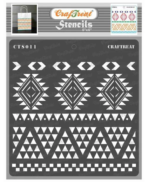 CrafTreat Border 15 Stencil for DIY Crafts  Aztec Borders