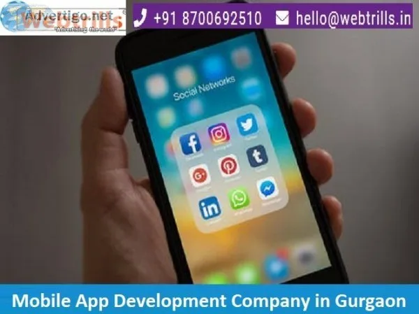 Mobile App Development Company in Gurgaon  Webtrills