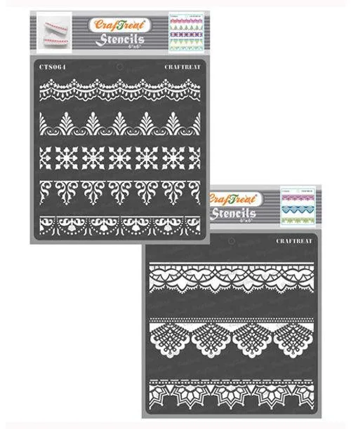 Craftreat Ornate border and lace border stencil