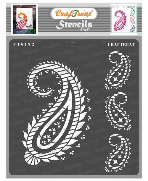 CrafTreat Stencil - Paisley Border Design Paisley Pattern