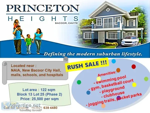 Princeton heights bacoor - residential lot - rush for sale 