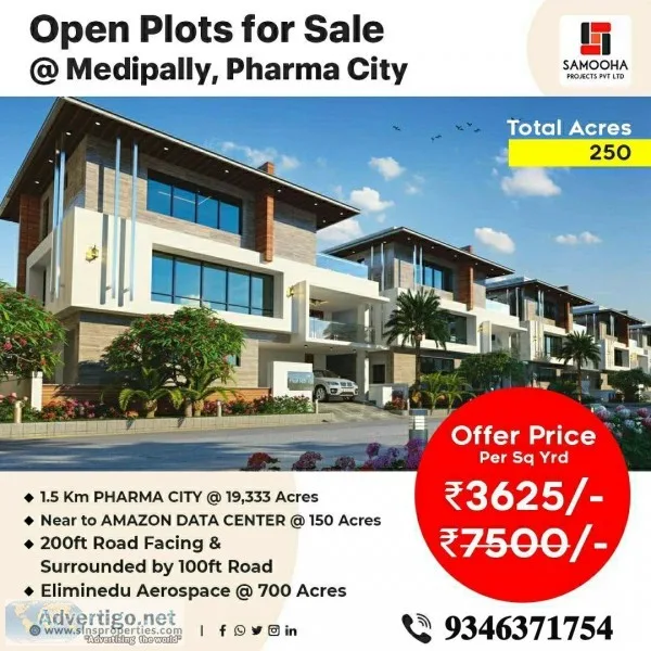 Open flats for sale 3625-Pharma City Hyderabad