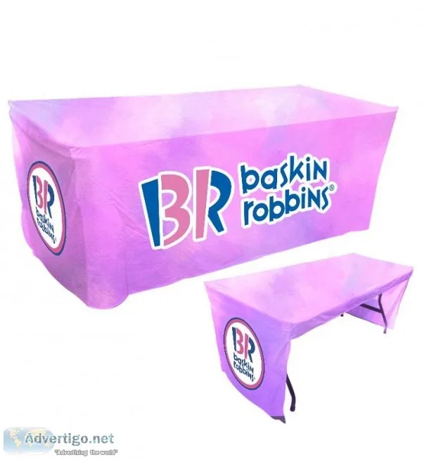 Custom trade show table covers at Display Solution