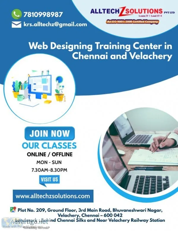 Web design and development Training center in Chennai