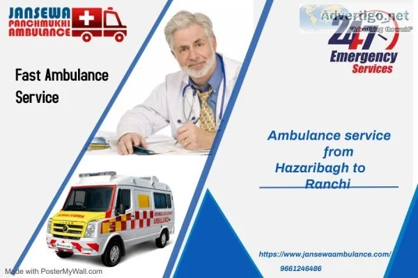 Advance Ambulance service from Hazaribagh to Rachi by Jansewa Am
