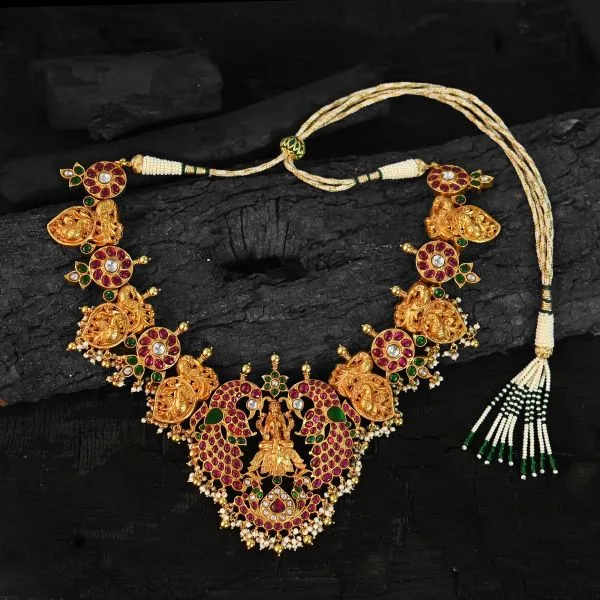 Buy pure silver padmini south indian necklace
