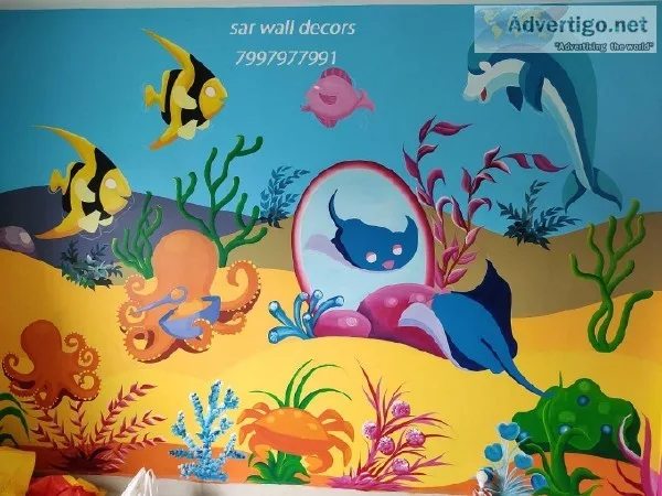play school wall painting in Hyderabad
