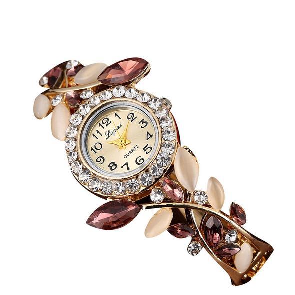 Crystal Leaf Bracelet Watch