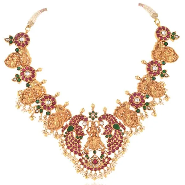 Buy pure silver padmini south indian necklace