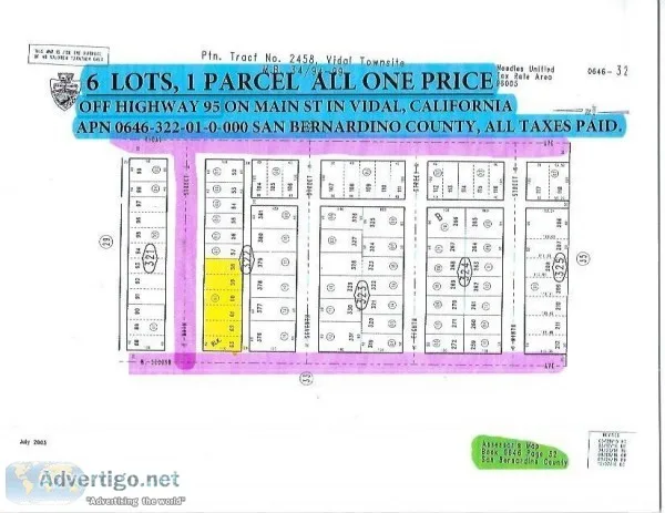 (6) LOTS 1 PARCEL ON MAIN ST. OFF HIGHWAY 95 518-02