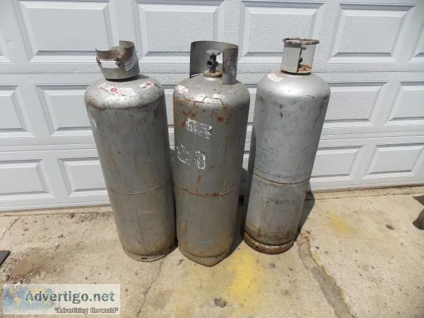 3 Metal Propane Tanks
