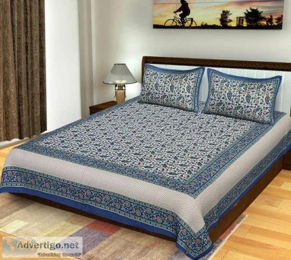 Buy sanganeri print bedsheet at best price