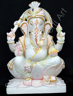 Buy lord ganesha marble idol - customization facility available