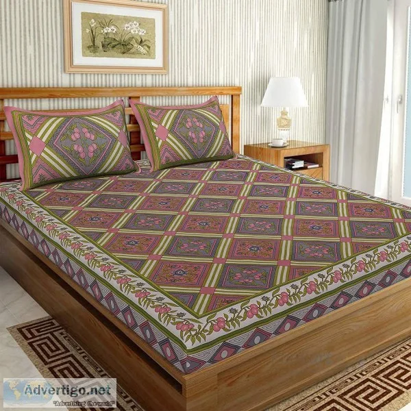 Buy sanganeri print bedsheet at best price