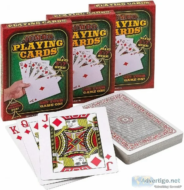 Giant 5 x 7 Inch Playing Cards - Full Big Decks of Jumbo Poker l