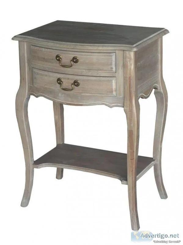 Wash White French Provincial Louis XV Night Stand