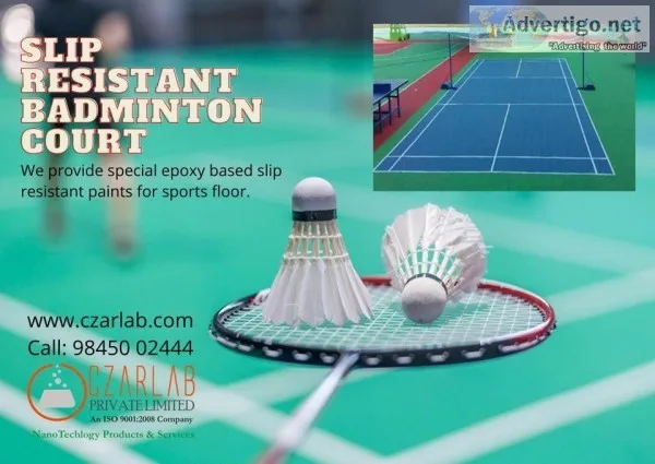 Slip resistant Badminton Court