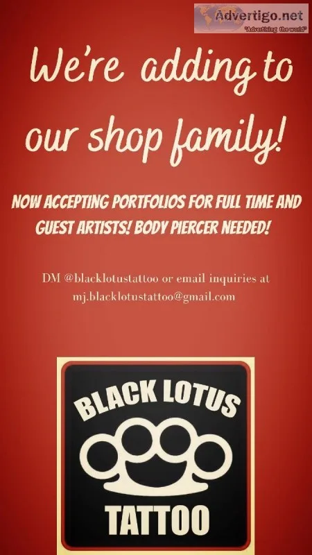 Body Piercer Needed