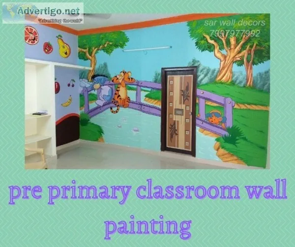 pre primary classroom wall painting