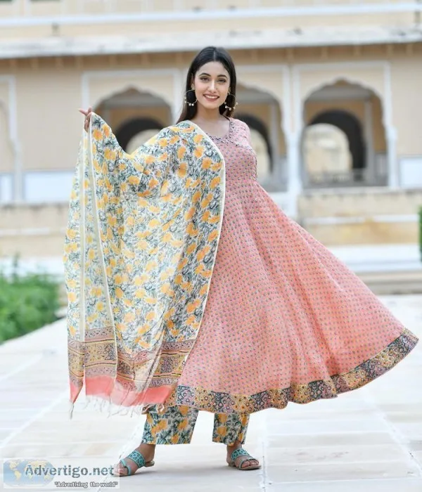 Order online Anarkali Dress in Cotton