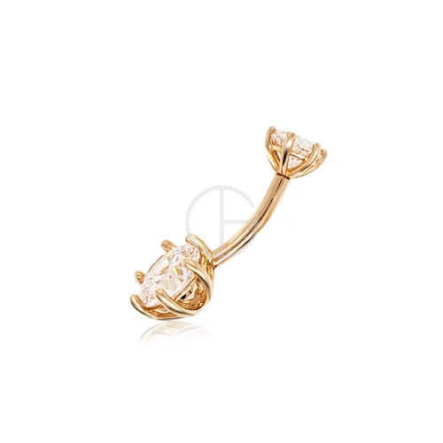 belly button rings white gold