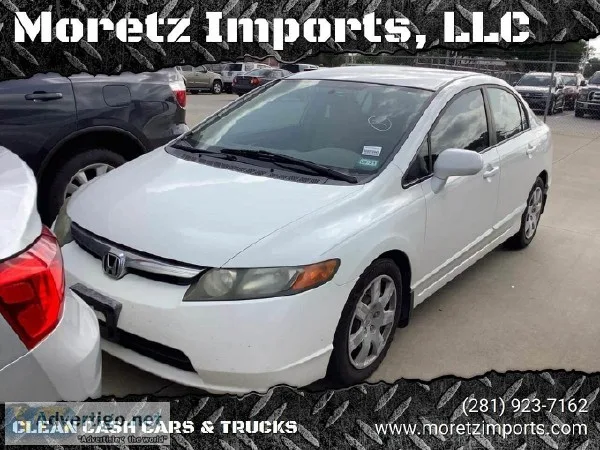 2008 Honda Civic LX Sedan in White  90 Day Warranty