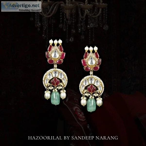 Buy strikingly beautiful polki earrings online