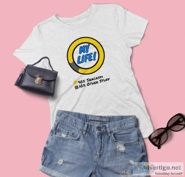 White funny printed t-shirts for women