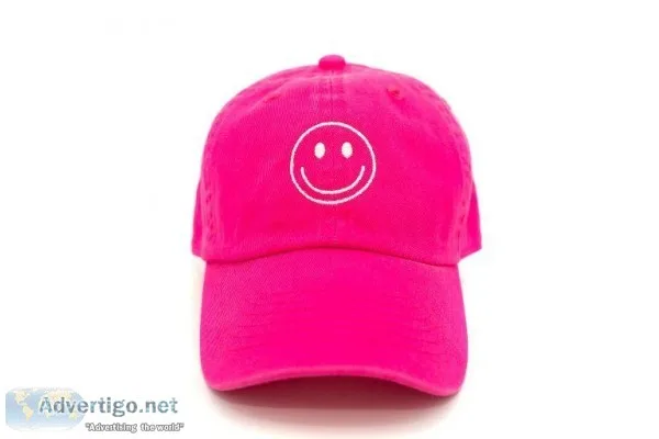 Hot Pink Smiley Face Hat