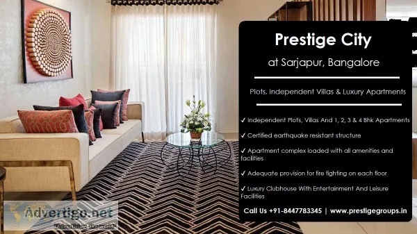 Prestige City Bangalore  Upcoming Plots Apartments and Villas By