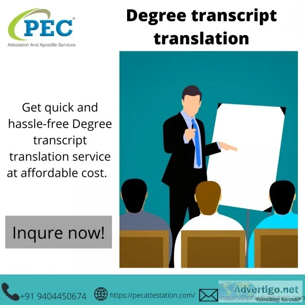 Degree transcript translation