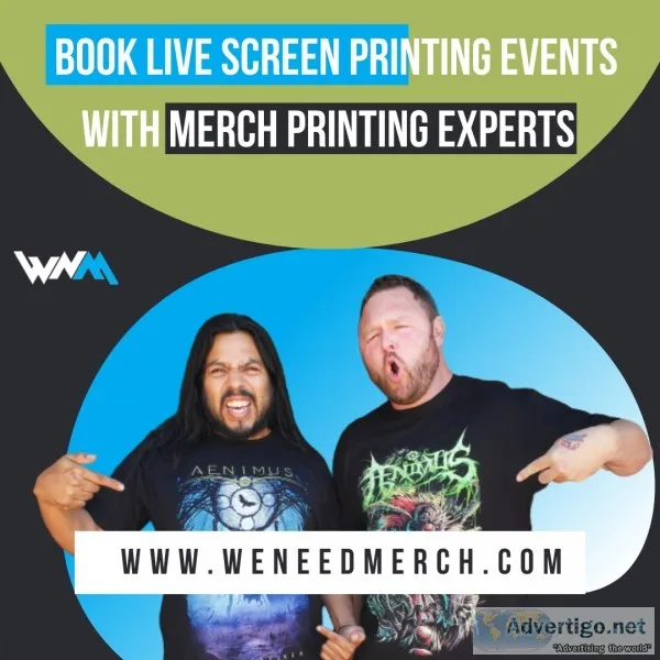 Book Live Screen Printing Events With Merch Printing Experts