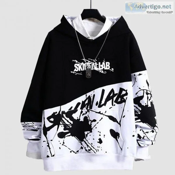 New men s sweater loose Korean style trendy wild hoodie fake two