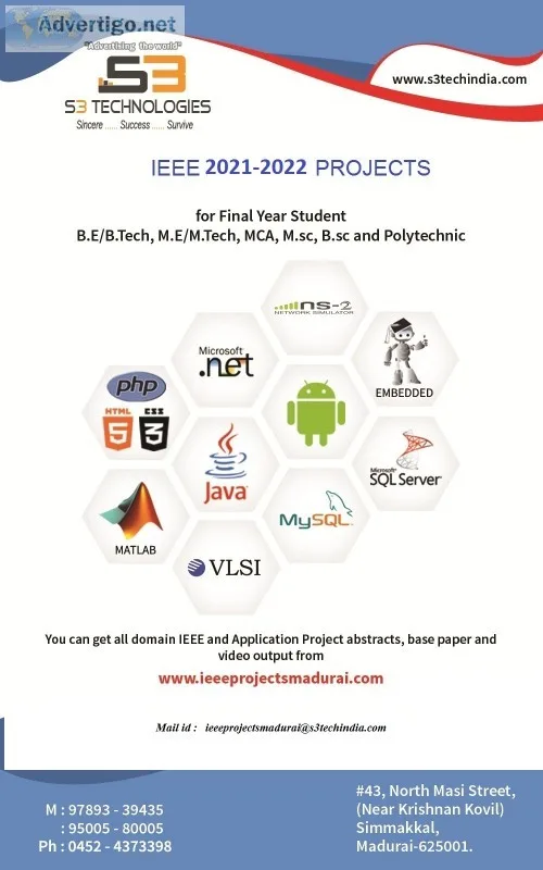 Ieee 2021 projects in madurai