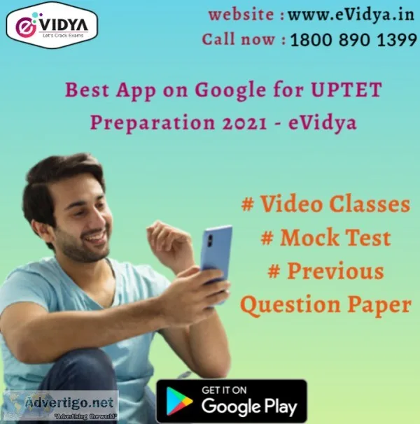 Best app on google for uptet preparation 2021 ? evidya