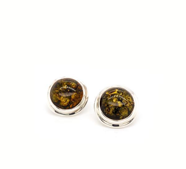 GREEN BALTIC AMBER CLIP EARRINGS