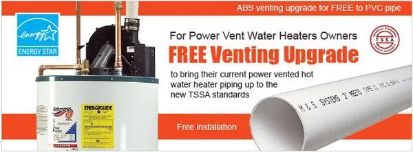 FREE Venting Upgrade for Rental Power Vented Water Heaters
