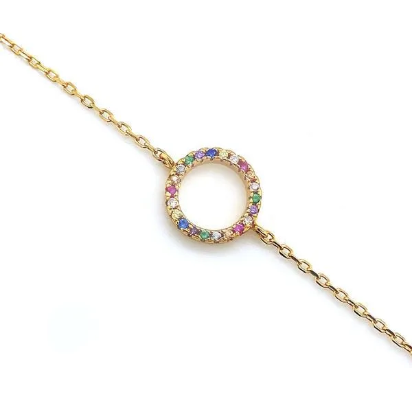 18CT GOLD VERMEIL RAINBOW BRACELET