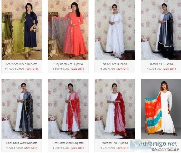 Grab the best Offers on dupatta for lehenga from Rajkumari