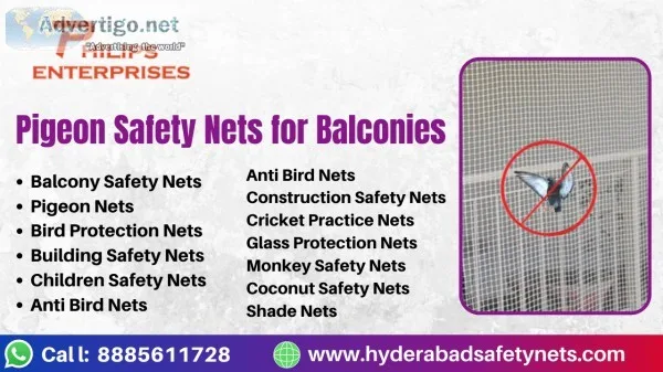Pigeon nets for balconies in hyderabad