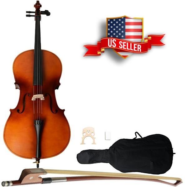 44 Acoustic Student Beginner Cello With Case Bow Rosin