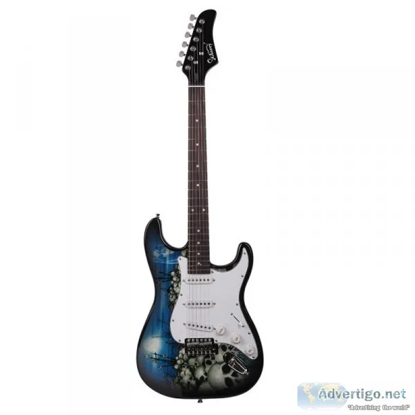 GST-E Rosewood Fingerboard Electric Guitar Blue Skulls