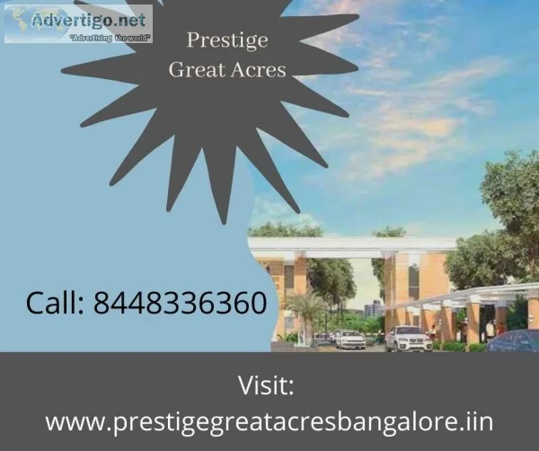 Prestige Great Acres Bangalore  Plots for sale in Sarjapur road 